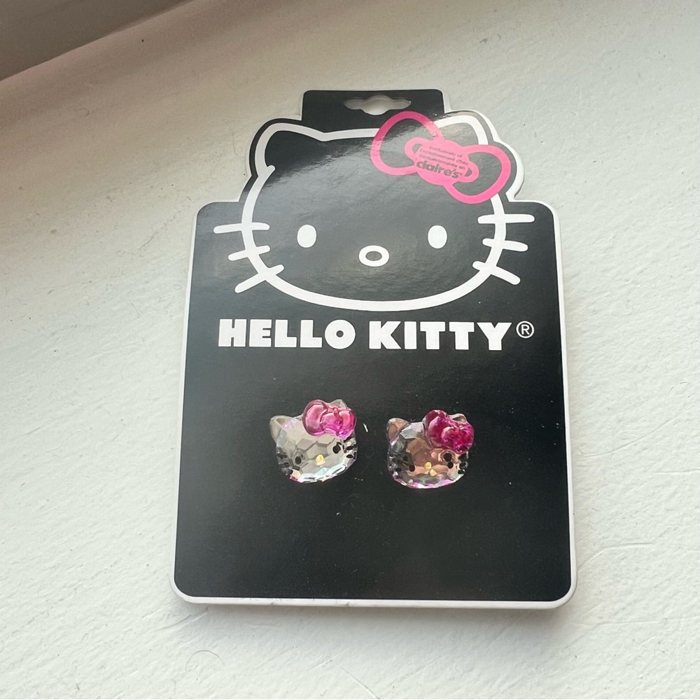 Hello Kitty Pink and Silver Stud Earrings Jewelry